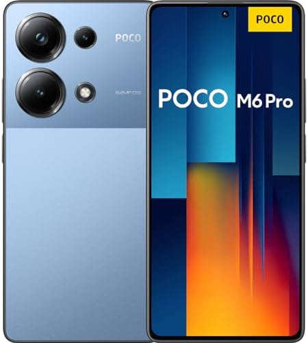 Bild von Poco M6 Pro Smartphone, 8+256GB Handy ohne Vertrag, 120Hz 6,67" AMOLED DotDisplay, 64MP OIS Dreifach-Kamera, 5000mAh, 67W Turbo-Charge, Dual-SIM, Blau (DE Version + 2 Jahre Garantie) 8+256
