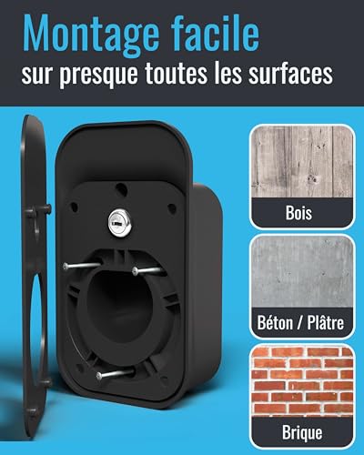 Support mural de câble de station de charge Parkwächter E1 à serrure - 7