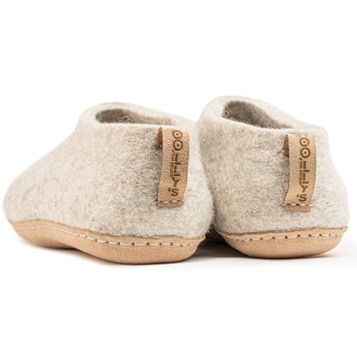 Woolly's Felt Indoor Shoes with Leather Sole (Light Brown) - 46| Premium New Zealand Wool | Handcrafted with Italian Design | Soft, Breathable & Odour Free by Woolly's - Used condition - Image 7