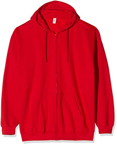 AWDis Just Hoods Men's Zoodie Hoodie, Red (Fire Red), XX-Large