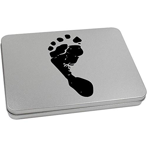Azeeda 220mm 'Left Footprint' Metal Hinged Tin/Storage Box (TT00119998)