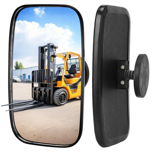 2.6 Inch Strong Magnetic Forklift Mirrors, 360° Adjustable Side Mirrors for Forklift/Tractor/Lawn Movers/Golf Cart/Truck/Excavator/Car/Trailer/RV/Boat, 2 Pack