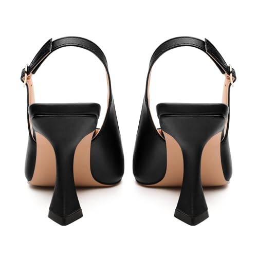 Women's Slingback Pumps, Pointed Toe Stiletto High Heels with Adjustable Buckle, Fashion Solid Color Shoes for Work, Date Night & Parties4