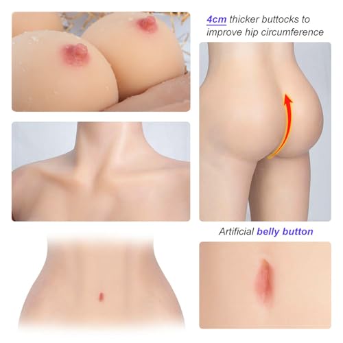 Crossdresser Silicone Bodysuit Silicone Breast Forms Fake Vaginal for C-G Cup for Crossdressers Transgender3