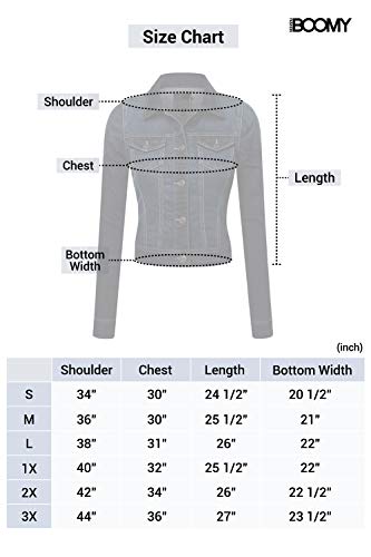 FASHION BOOMY Women's Classic Denim Jean Jacket - Cropped Long Sleeve Outerwear - Regular and Plus Sizes 3X Dark_Denim