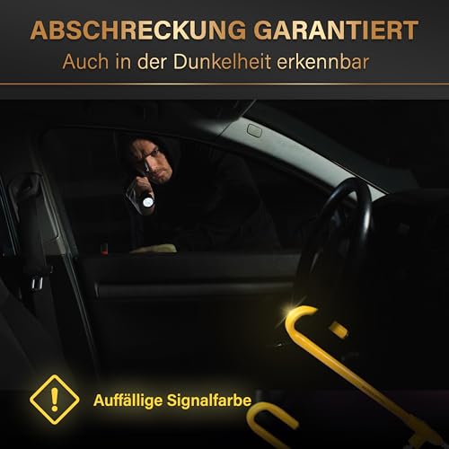 HELDENWERK Universal Lenkradkralle zur Diebstahlsicherung - Auto Diebstahlschutz durch Lenkradschloss & Lenkradsperre - Auto-Kralle als Wegfahrsperre Gelb