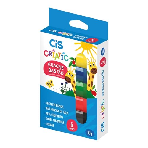 Guache em Bastão CIS Criatic, Estojo com 6 cores