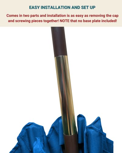 Formosa Covers 7 Ft Wood Outdoor Patio Umbrella Market Style - Tilt Mechanism Eucalyptus Teak Oil Finish - Enhance Your Outdoor Space - Perfect For Small Patio, Deck, Bistro, And Poolside - Capri Blue #TOP4
