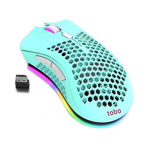 Lightweight Gaming Mouse,Rechargeable Wireless Gaming Mouse with USB Receiver RGB Backlight Computer Mouse for Laptop PC