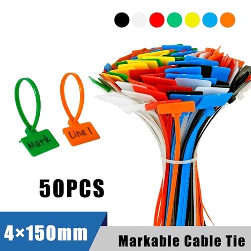 Marqueurs d'attaches de câble autobloquants multicolores pour gaines - 2