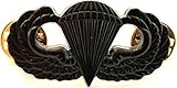 US ARMY Airborne Parachutist Paratrooper Jump Wings Insignia Pin BLACK Subdued Badge 1 1/2'