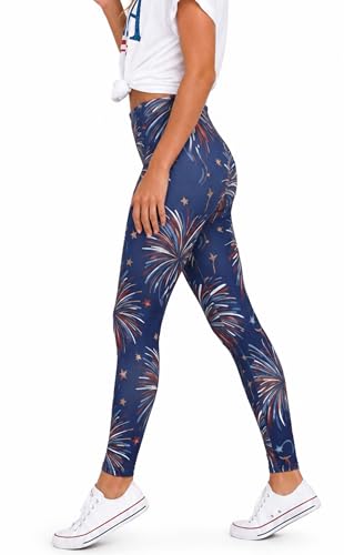 Image of sissycos Women's 80s Leggings Neon Artistic Splash Printed Buttery Soft Stretchy Pants