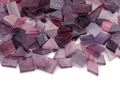 image for Lanyani 200 Mixed Color Glass Mosaic Tiles - 4 Shapes, Tiffany Stained