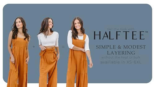 Image of Women Tank Top Cami Layering HALFTEE Tank Sleeve Tee | Demi Crop Undershirt for Women & Teens XS-6X
