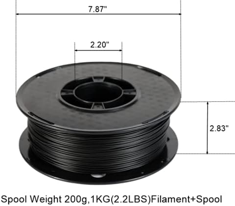 PLA+ Filament 1.75mm, PLA Plus 3D Printer Filament, RANKI PLA Filament Pro, Dimensional Accuracy +/- 0.03mm, 1kg Spool(2.2lbs), Black