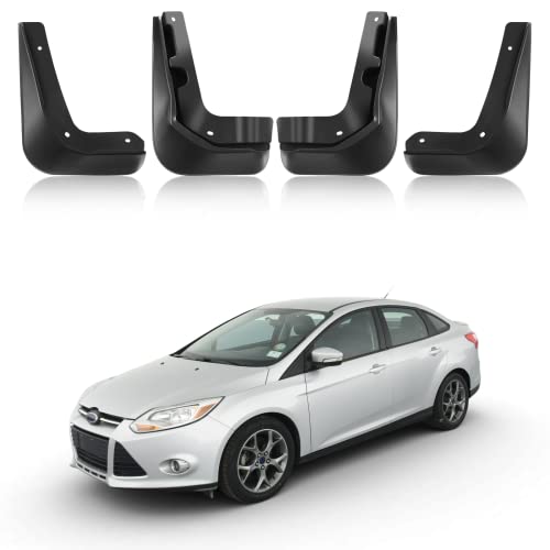 Image of BDFHYK Mud Flaps Splash Guards 4PCS Front & Rear Side Mud Guards Compatible with Ford Focus 2012-2016 Without OEM Fender Flares