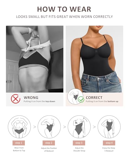 FeelinGirlBody Shaper Tummy Control Shapewear Bodysuits for Women Seamless Shaper Black XL-XXL - Thumbnail 5