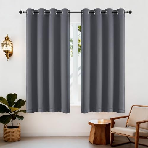 Simplebrand Verdunklungsvorhänge Gardinen mit Ösen, Rosa Blickdicht Vorhänge,2 Stück,Vorhänge...