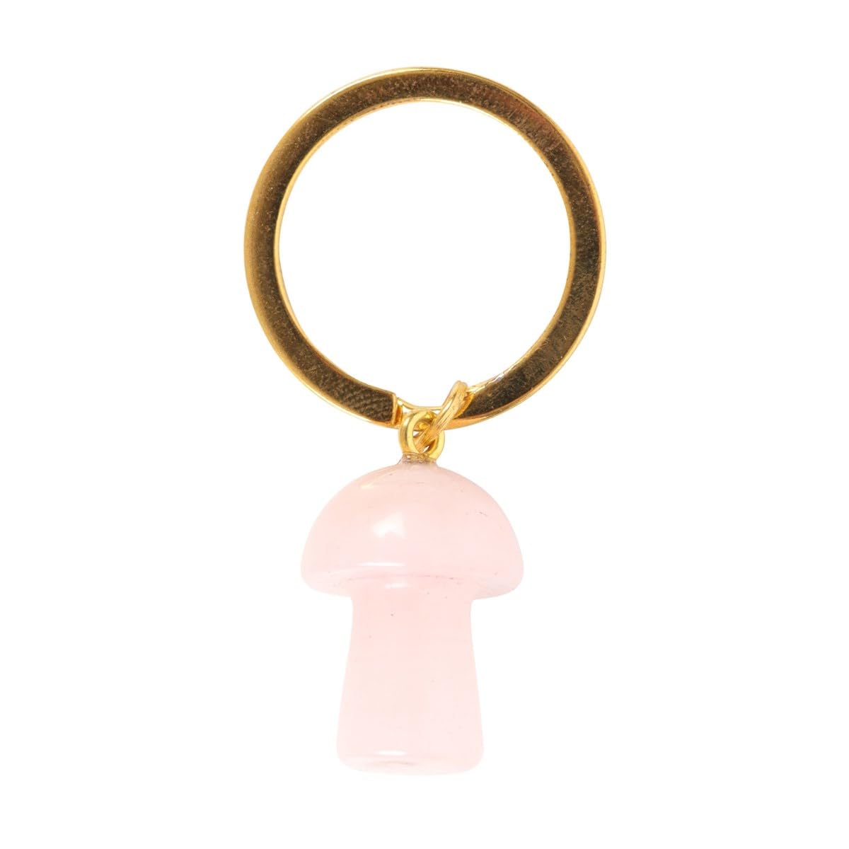 Something Different Wholesale Unisex See Description Rose Quartz Mushroom Gemstone Keyring For Crystal Healing