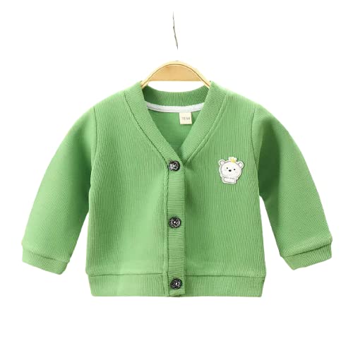 MOMISY Baby Boy & Girls Sweater Jacket Front Open V Neck Cardigan-6 Months to 4 Years, Blue Green Pink Yellow