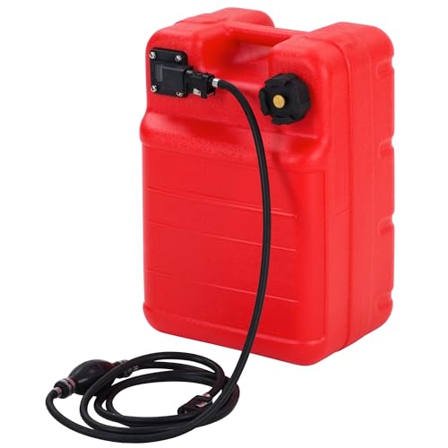 PeakPursuit Marine Tank, 6 Gallon Marine Portable Tank Outboard Marine Boat Tank With Line, I-Shaped Handle, Easy to Carry