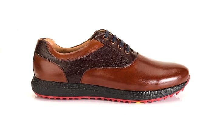 Golf Shoe | Light Weight | Waterproof | Black/Brown/Coffee/White | Golf Shoe with Button Type LACE UP-image-14