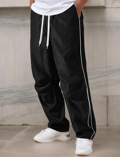 SEAUR Men's Baggy Pants Y2k Parachute Sweatpants Hiking Straight Leg Track Trousers4