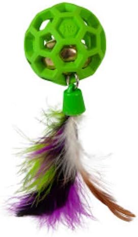Miniatura 6 de JW Pet Cataction - Bola de plumas con campana, juguete para gatos, verde, 1 unidad (paquete de 1) (71059)