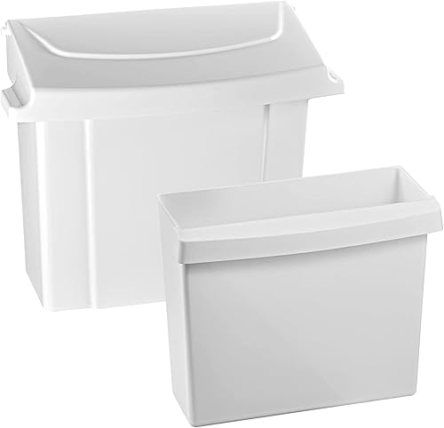 Alpine - Recipiente para servilleta sanitaria, contenedor de eliminación de higiene femenina, cubo de basura montado en la pared con sello de