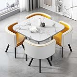 4. Polyvalent et pratique : Notre élégant ensemble table et chaises s'adapte à une variété d'environnements, notamment les salles à manger, les salons, les chambres, les espaces de lecture, les bureaux et les salons. Cet ensemble de salle à manger classique dégage une atmosphère décontractée et confortable, agrémentée d'une touche de modernité.