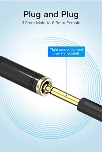 baolongking 2-Pack 1/4'' to 3.5mm Stereo Pure Copper Headphone Adapter,3.5mm(1/8'') Plug Male to 6.35mm (1/4'') Jack Female Stereo Adapter for Headphone, Amp Adapte, (Black)
