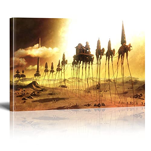 Surreal Abstract Canvas Painting Caravan Salvador Dali Poster and Prints Wall Art Picture for Living Room Decor Mural 50X70cm(20x28in) Innen gerahmt und fertig zum Aufhängen Cover