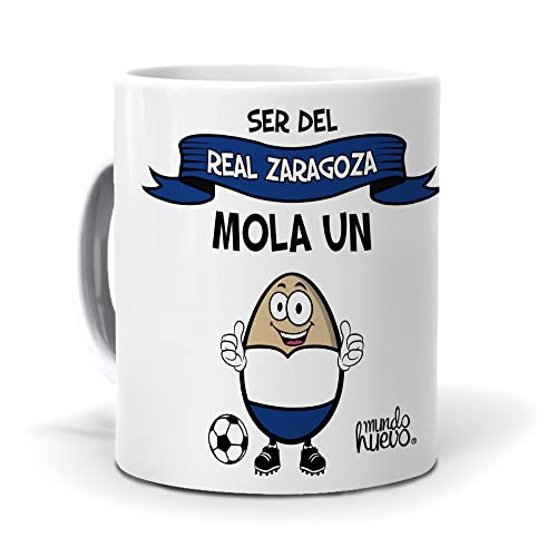 mundohuevo Taza Divertida de Futbol | Ser del Real Zaragoza Mola un Huevo | Taza Feliz Cumpleaños | Idea de Regalo | Tazas de Colección Futbol | Cerámica AAA | Capacidad 350 ML