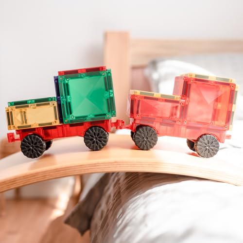 Connetix Rainbow Motion Pack — 24-Piece Magnetic Tiles with Car Bases — view 5