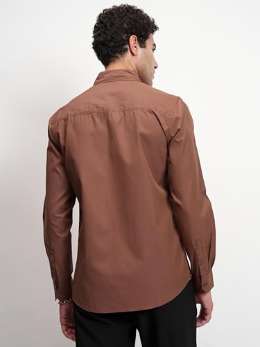 Image of Highlander Men's Casual Shirt | Solid | Slim Fit | Button Closure | Bold Hue for A Stylish & Modern Look