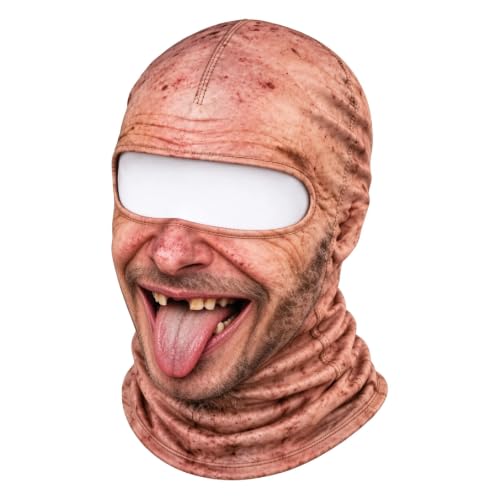 Funny Realistic Face Ski Mask Old Man Winter Balaclava 3D Printed Full Face