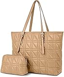 Amazon Brand - Hikaro Shopper Damen Groß Handtasche Damen Umhängetasche Laptoptasche PU 15.6 Zoll Büro Arbeit