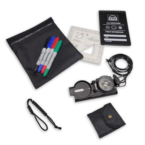 Kit de navegación con brújula tradicional militar Lensática - Todo lo necesario para navegación terrestre con brújula miniatura 1