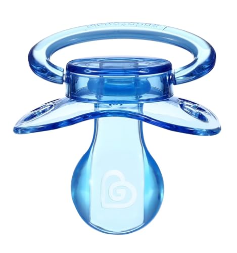 Image of Landofgenie Large Shield Adult Size Pacifiers Butterfly Shape Transparent Design Pacifier Blue