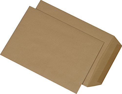 MAILmedia® Versandtasche, ohne Fenster, gummiert, B5, 176 x 250 mm, 90 g/m², Natron, braun (500 Stück), Sie erhalten 1 Packung á 500 Stück Cover