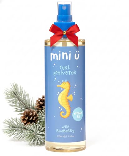 Mini U Wild Blueberry Curl Activator for Curly Hair - Blueberry Scented Kids Hair Spray with Aloe Vera For Frizz Control & Fluffy Flyaways - 250 ml