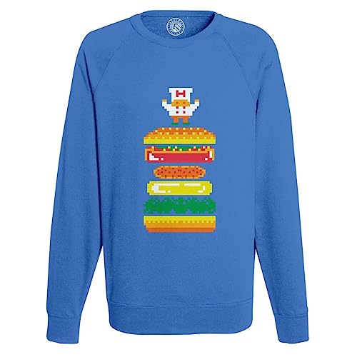 Sweat Shirt Homme Pixel Burger : le cadeau ideal pour amateur de jeux video retro et d'arcade