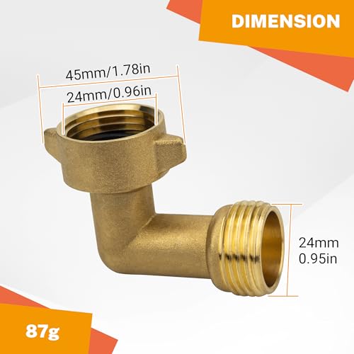 Image of 90 Degree Water Hose Elbow for RV, Features Convenient Easy Grip Connector, Hose Adapter for RV Water Hookups, Residential Outdoor Faucets and Washing Machine Hookups 1 pack