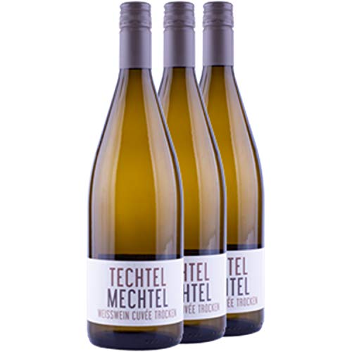 Nehrbaß - “Techtelmechtel 2020” - Weißweincuvée trocken 3 x á 1 Liter - Weißwein - Vegan - Rebsorte Riesling und Weißburgunder - Aus Deutschland (Rheinhessen) - mit Schraubverschluss