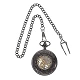 MONTRE DE POCHE MÉCANIQUE AVEC CHAÎNE - montre de poche rétro vintage montre à quartz classique collier pendentif mécanique montres steampunk fob montres collection avec chaîne pour l'anniversaire de l'obtention du diplôme