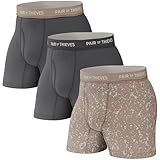 Pair of Thieves Super Fit Men’s Boxer Briefs 3 Pack, Natural, Small