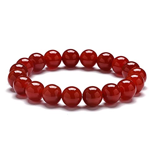 Bijoux agate rouge 10 mm, bracelet pierre naturelle hommes femmes cercle unique