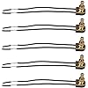 Creative Hobbies 5 Pack of Rotary On/Off Switches, Single Circuit, 3A-120V, Brass Finish, Metal Bushing with 6 Inch Wire Leads Stripped Ends