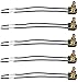 Creative Hobbies 5 Pack of Rotary On/Off Switches, Single Circuit, 3A-120V, Brass Finish, Metal Bushing with 6 Inch Wire Leads Stripped Ends