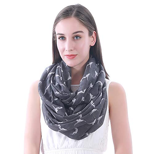 Lina & Lily Greyhound Dog Print Women's Infinity Scarf Lightweight